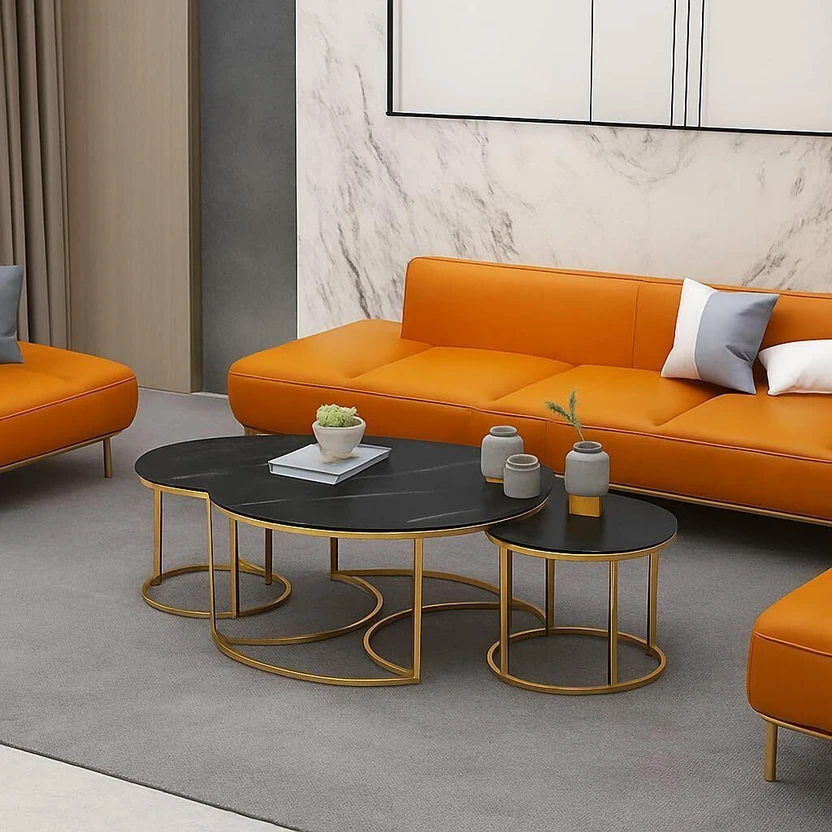 Expressow Enterprises Folding Modern Nesting Table Set of 3 | Met...more