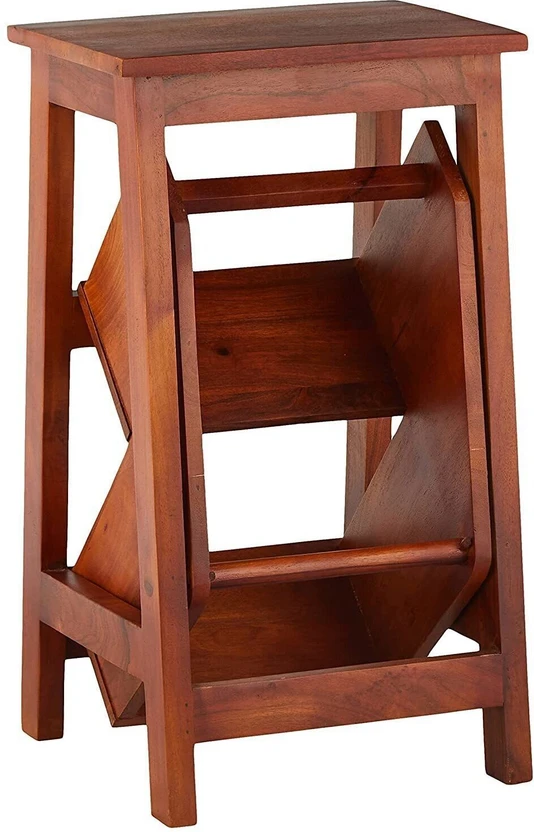 APRODZ Mango Wood Folding Step Side End Table for Home | Stool Se...more