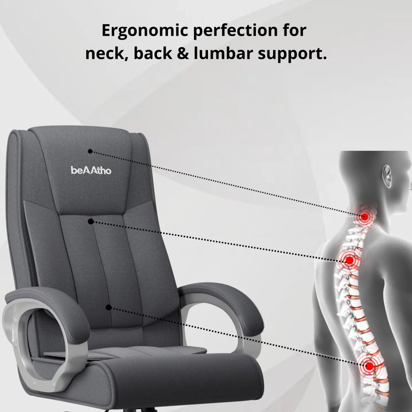 beaatho Berlin Orthopedic Boss Chair| Breathable Fabric Executive...more