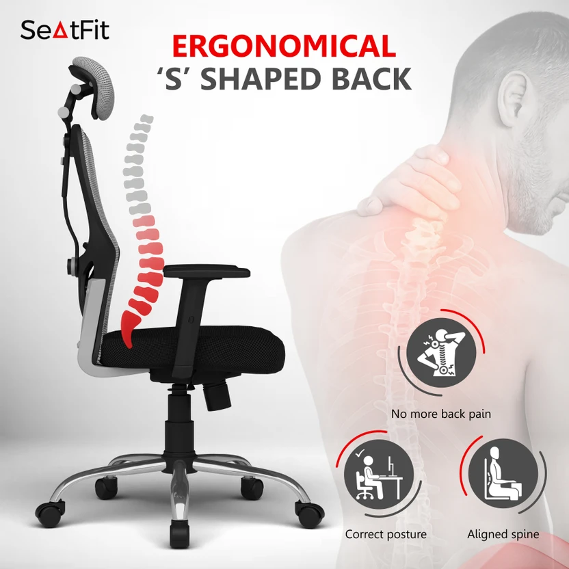 SEATFIT Matrix Ergonomic with Height Adjustable Handrest and Lock...more