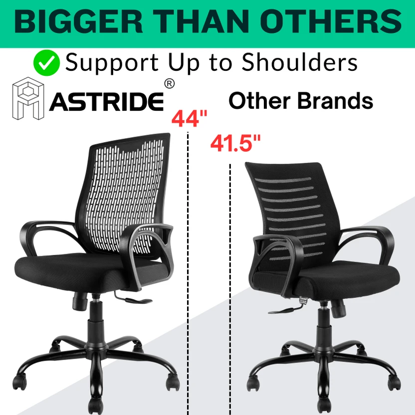 Astride Airsense Mid Back Office Chair for Work from Home/Study, ...more