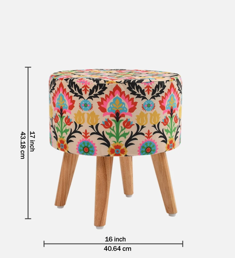 RIANCE CREATIONS Solid Wood Standard Ottoman (Finish Color - Leaf...more