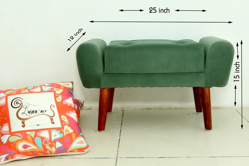 LKBS ART Foam Standard Ottoman (Finish Color - Green, Pre Assembl...more