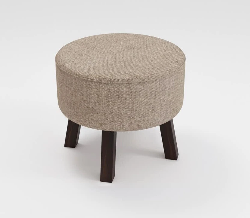 Klofiy Solid Wood Standard Ottoman (Finish Color - Cream, Pre Ass...more