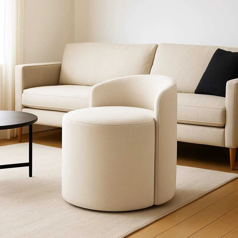 Jaico Solid Wood Standard Ottoman (Finish Color - Beige, Pre Asse...more