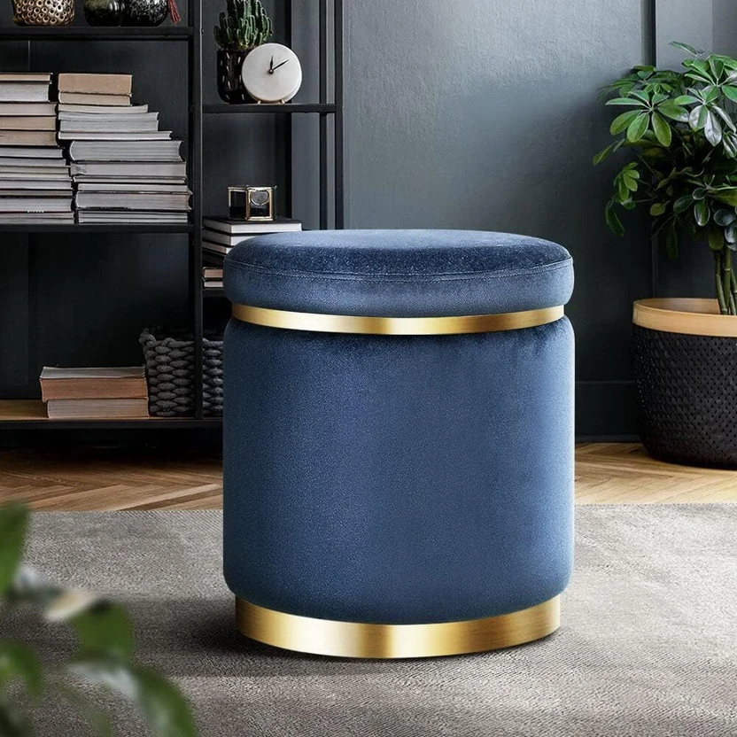 FAVOLOSA ENTERPRISES Fabric Standard Ottoman (Finish Color - Blue...more