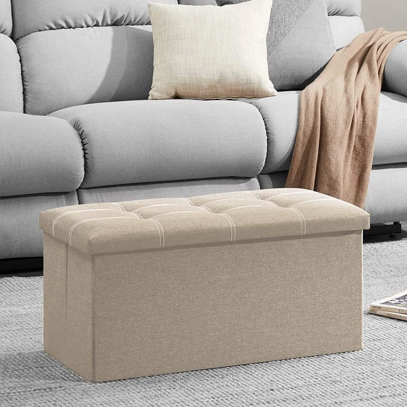 Ottomans SKYFUN Fabric Cube Ottoman (Finish Color - Beige, DIY(Do-It-Yours...more