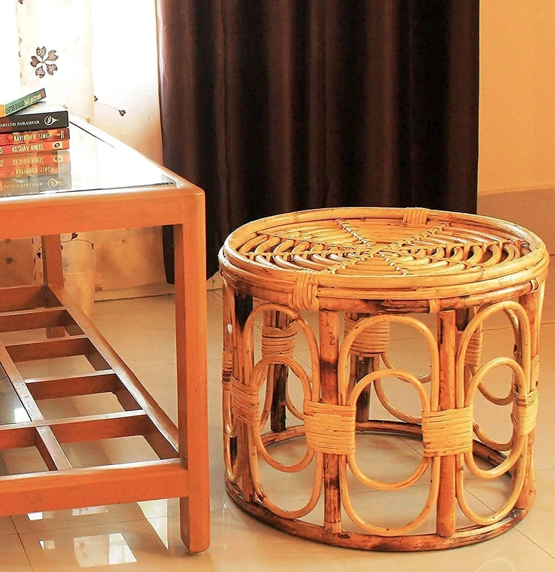 SR HANDICRAFT Cane Table & Chair Set (Finish Color - Bamboo, Pre-...more