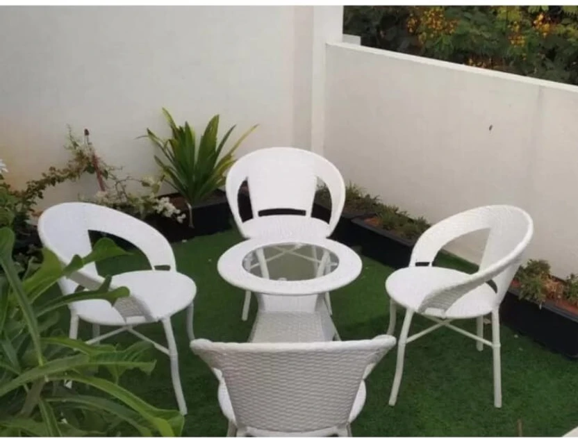 Ranjila Craft Metal Table & Chair Set (Finish Color - OFF WHITE, ...more