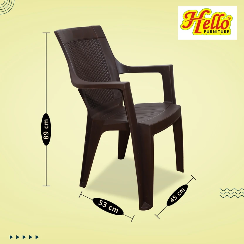 HELLO Plastic Table & Chair Set (Finish Color - Dark Brown, DIY(D...more