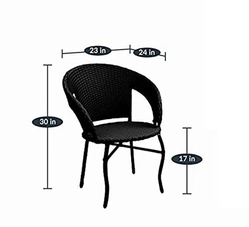 Cite Metal Table & Chair Set (Finish Color - black, Pre-assembled...more