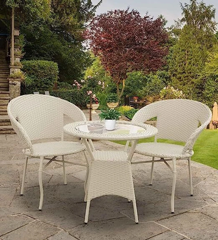 HOLYSOUL Metal Table & Chair Set (Finish Color - WHITE, DIY(Do-It...more
