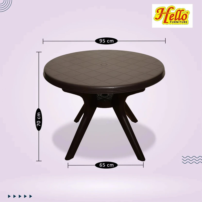 HELLO Plastic Table & Chair Set (Finish Color - Dark Brown, DIY(D...more