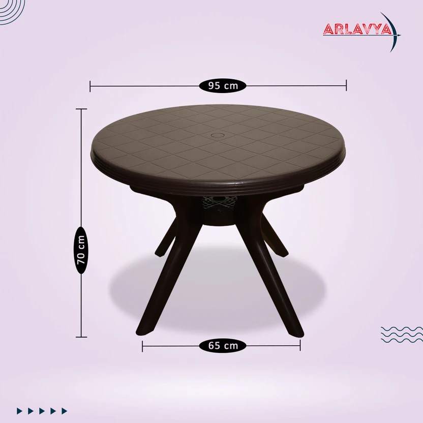 ARLAVYA Plastic Table & Chair Set (Finish Color - Dark Brown, DIY...more