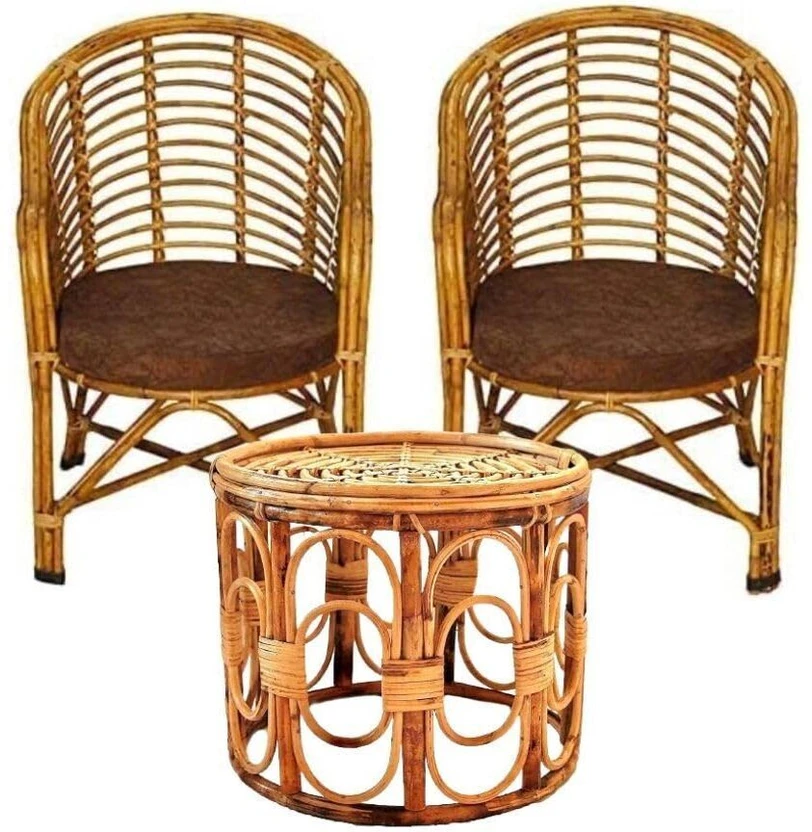 Kane Karts Cane Table & Chair Set (Finish Color - Brown, Pre-asse...more