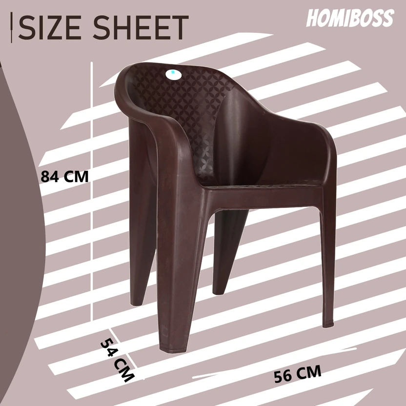HOMIBOSS Plastic Table & Chair Set (Finish Color - BROWN, Pre-ass...more