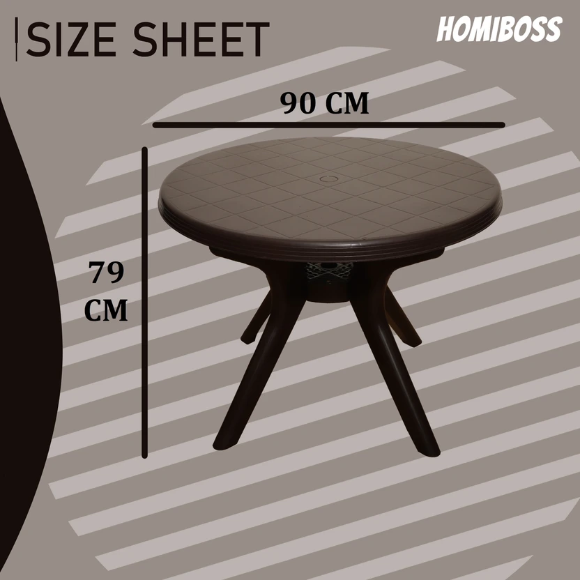 HOMIBOSS Plastic Table & Chair Set (Finish Color - BROWN, Pre-ass...more