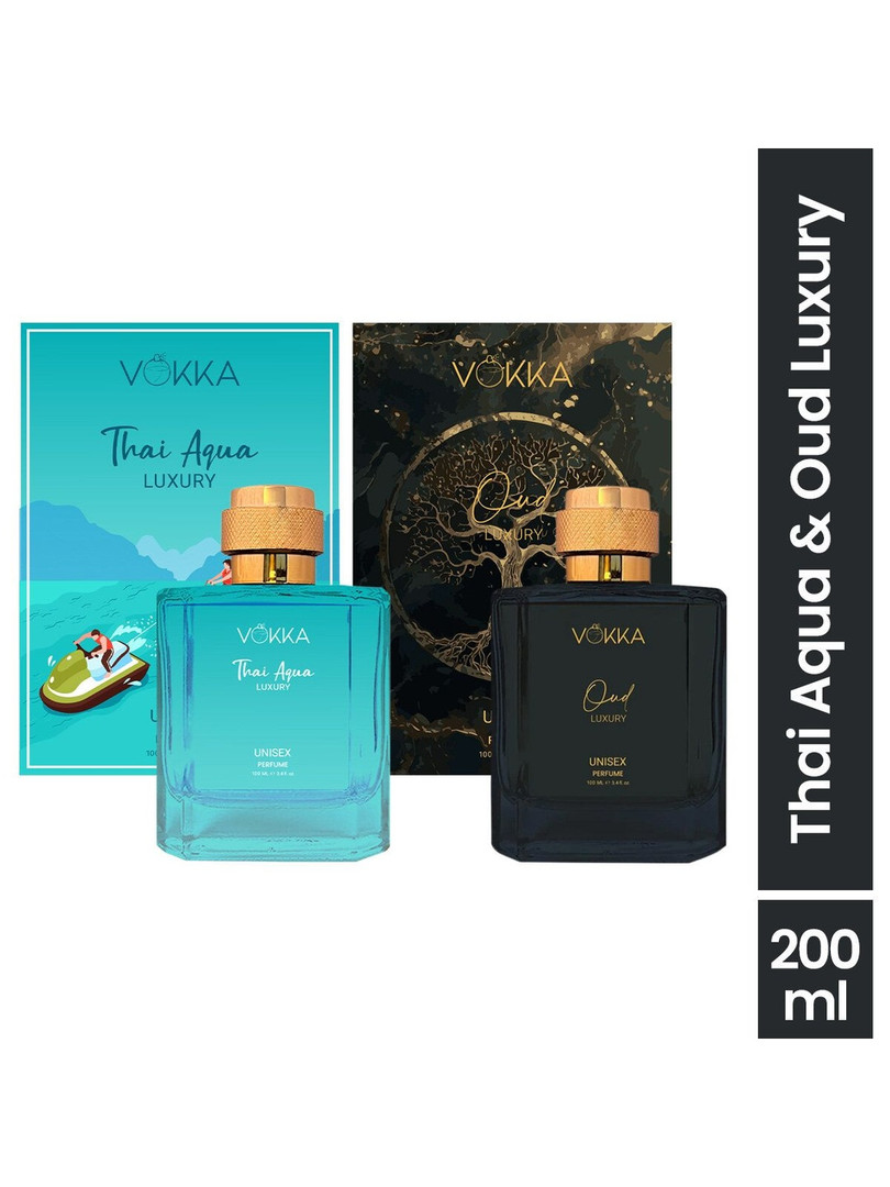 VOKKA Set Of 2 Thai Aqua & Oud Luxury Long-Lasting Perfumes - 100 ml Each
