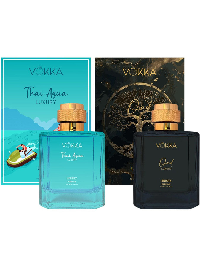 VOKKA Set Of 2 Thai Aqua & Oud Luxury Long-Lasting Perfumes - 100 ml Each