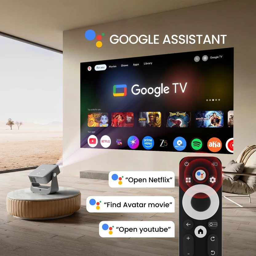 Egate Zen 7X Auto Projector,Google TV, Dustfree,Dolby Audio|1080p...more
