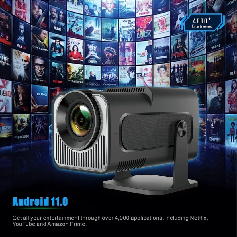 OnlyU HY320 Mini projector 4k android HD 11 WiFi 6/BT 5.0 Freesty...more