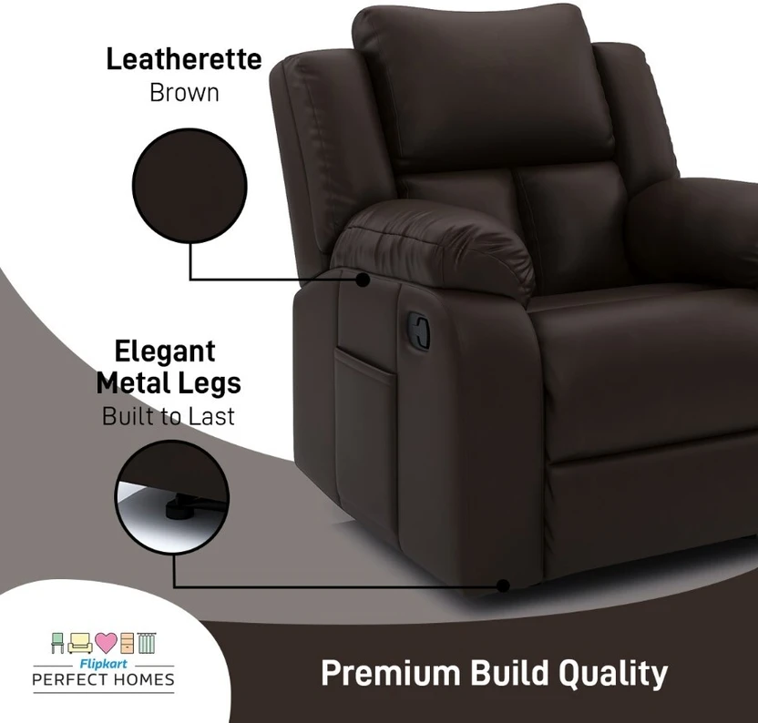 Flipkart Perfect Homes Sauron Leatherette Manual Recliner (Finish...more