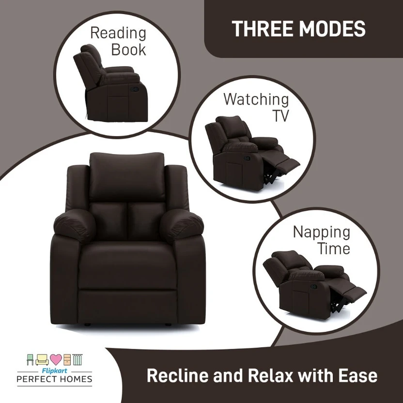 Flipkart Perfect Homes Sauron Leatherette Manual Recliner (Finish...more
