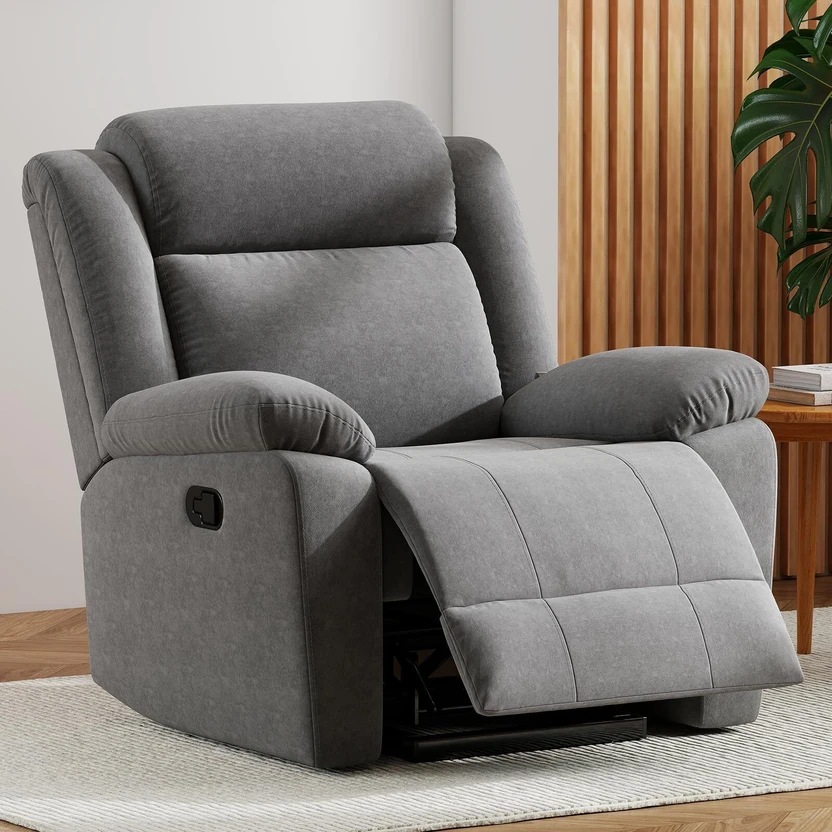 Friends Life Fabric Manual Recliner (Finish Color - Grey Gr, DIY(...more