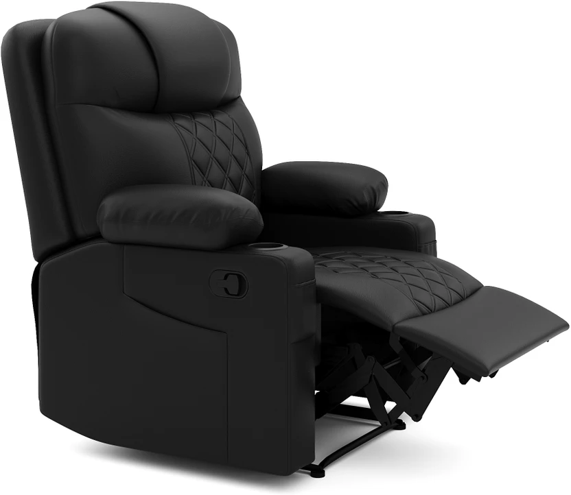 Atharv Homes Leatherette Manual Recliner (Finish Color - Black, D...more