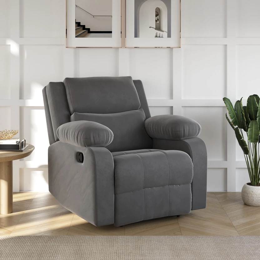 Recliners softland Fabric Manual Recliner (Finish Color - Grey, DIY(Do-It-Y...more