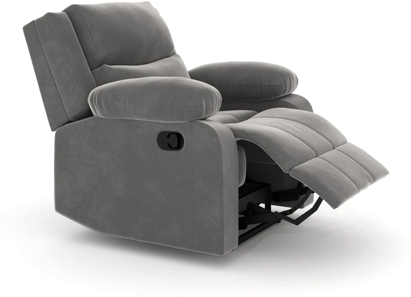 softland Fabric Manual Recliner (Finish Color - Grey, DIY(Do-It-Y...more