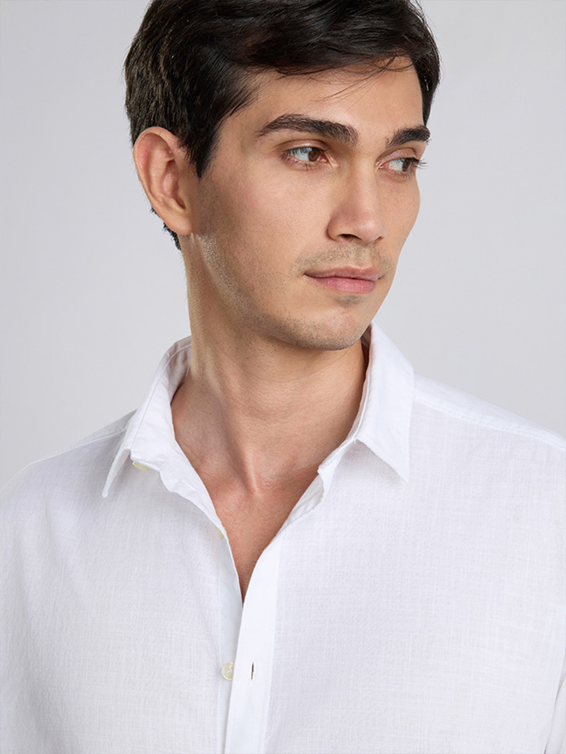 KINGDOM OF WHITE Pure Cotton Stay White Casual Shirt