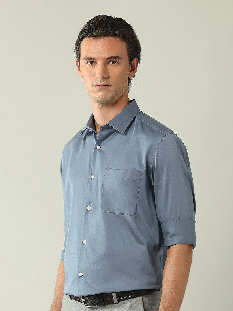 AD By Arvind Men Classic Satin Formal Shirt