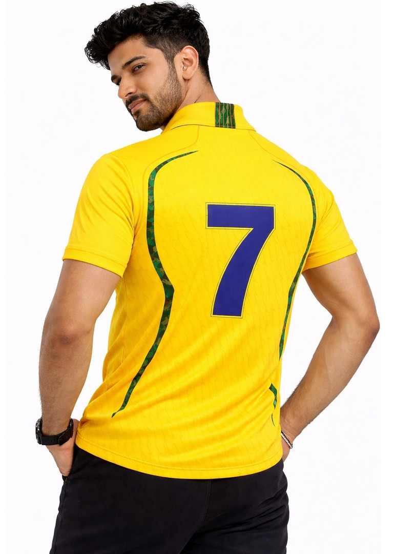 dostitch Chennai Super King Ipl Jersey Msdhoni 7 Ipl 2025 26 Men Tshirts