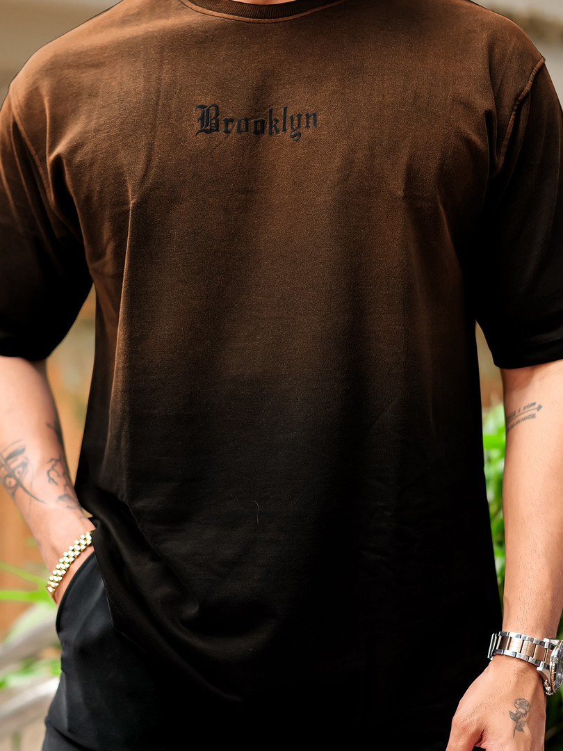 Maniac Men Dyed Round Neck Cotton Oversized T-shirt