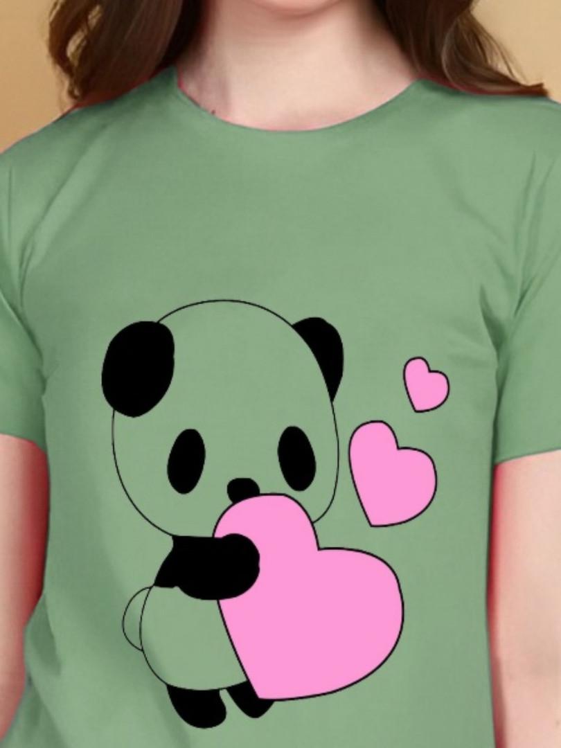 Kasendra Graphic Round Neck Regular Length Printed Polyester T-shirt