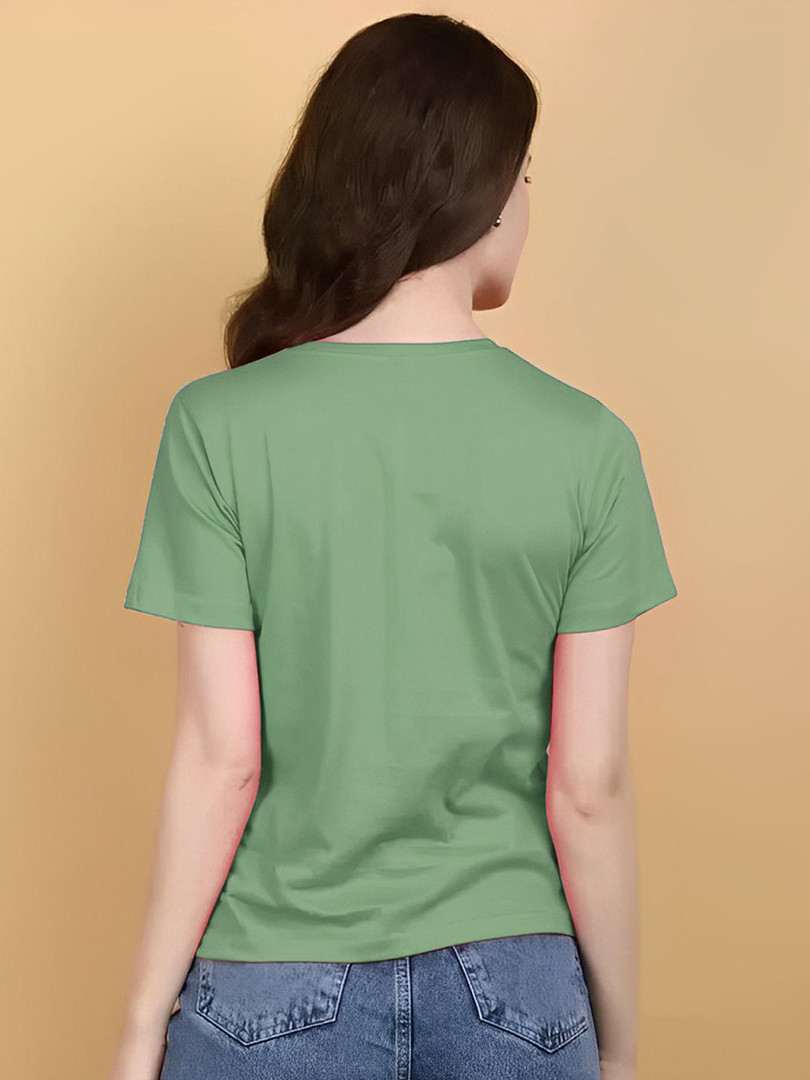 Kasendra Graphic Round Neck Regular Length Printed Polyester T-shirt