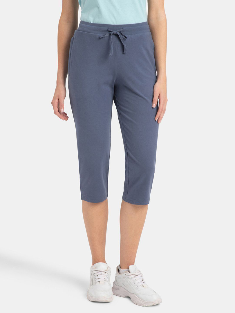 Jockey Super Combed Cotton Elastane Stretch Slim Fit Capri with Side Pockets - 1300
