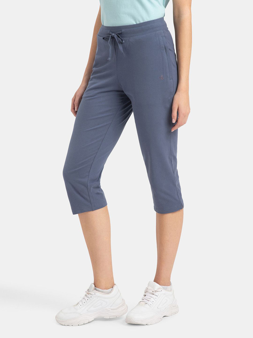 Jockey Super Combed Cotton Elastane Stretch Slim Fit Capri with Side Pockets - 1300