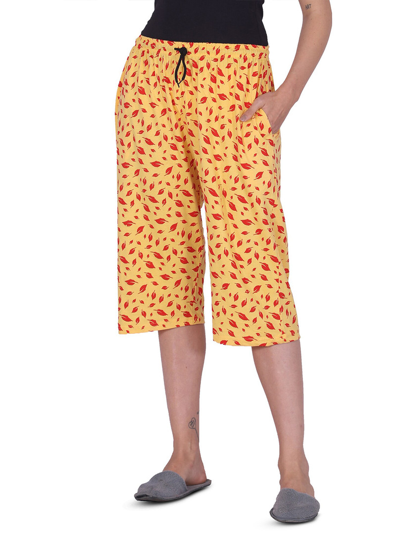 BAESD Pack Of 2 Printed Loose Fit Cotton Capris