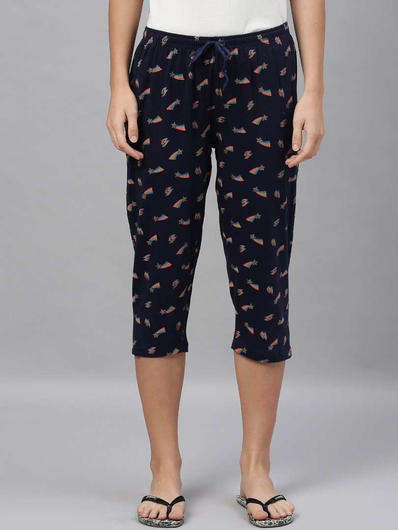 Kryptic Women Pack of 2 Printed Cotton Capris