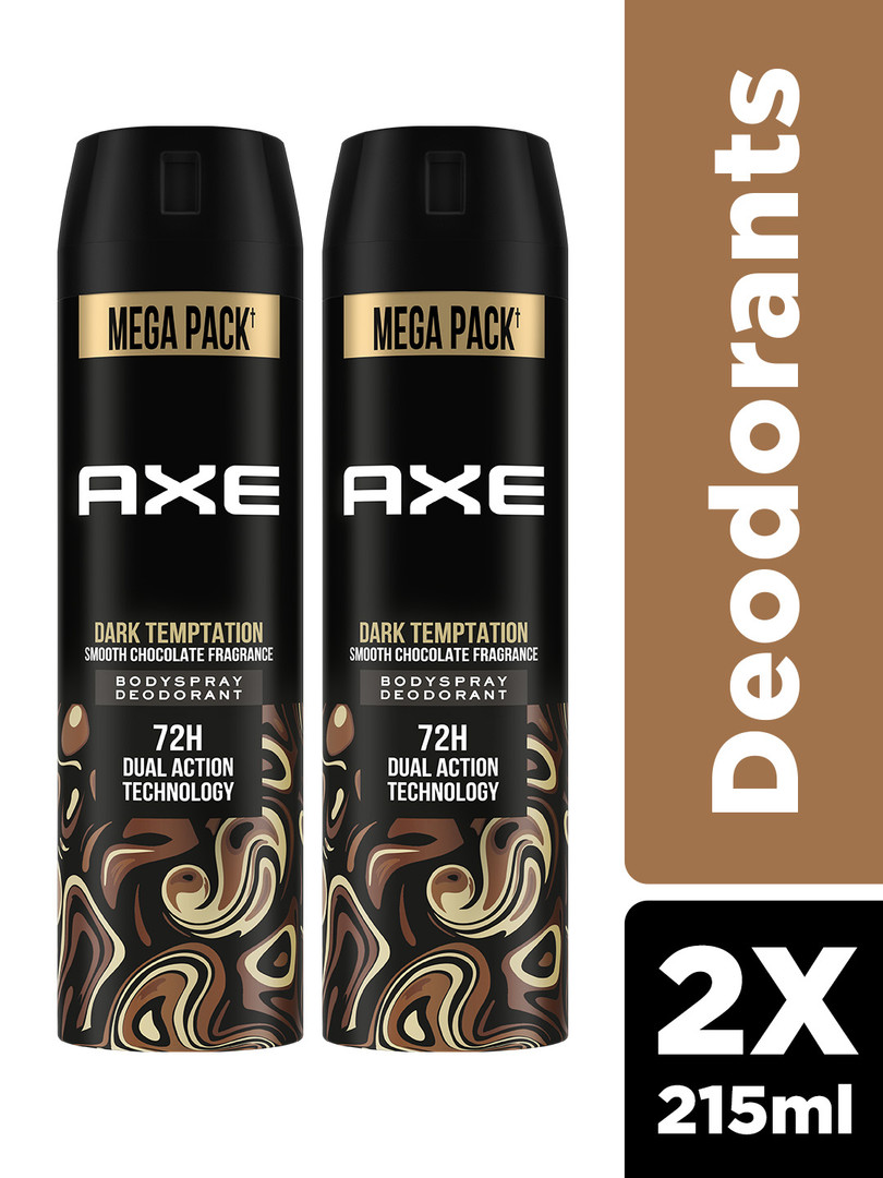 AXE Men Set of 2 Dark Temptation Long Lasting Deodorant Bodyspray - 215 ml each