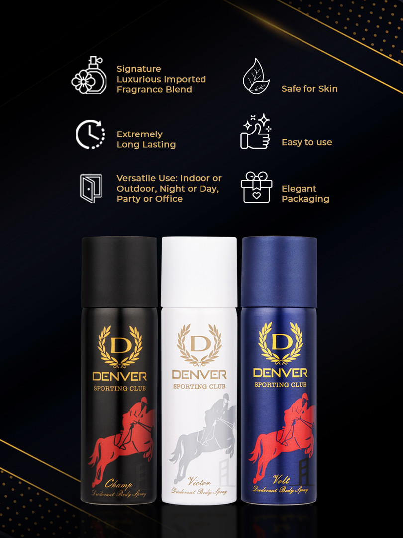 Denver Men Set Of 3 SRK Autograph Sporting Club Deodorants - 50ml Each