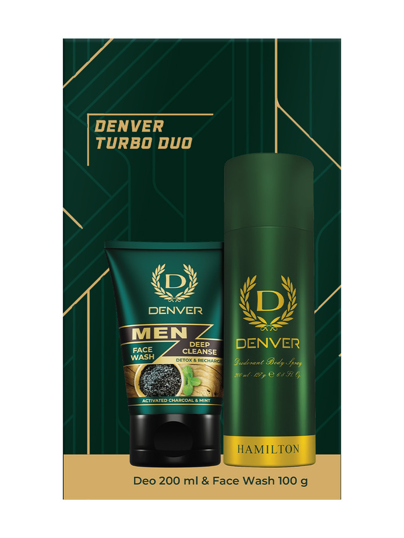 Denver Turbo Duo Pack - Hamilton Deodorant 200ml & Deep Cleanse Face Wash 100g