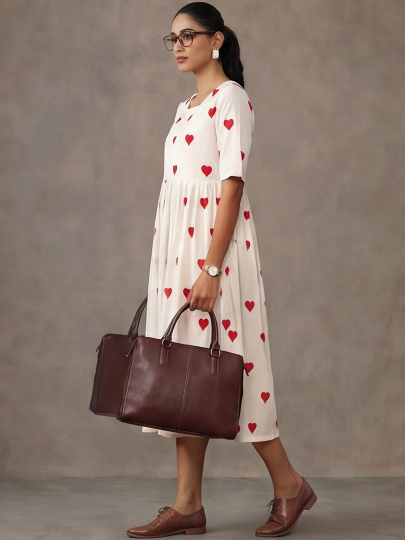 Navibhu Printed Round Neck A-Line Ethnic Dresses