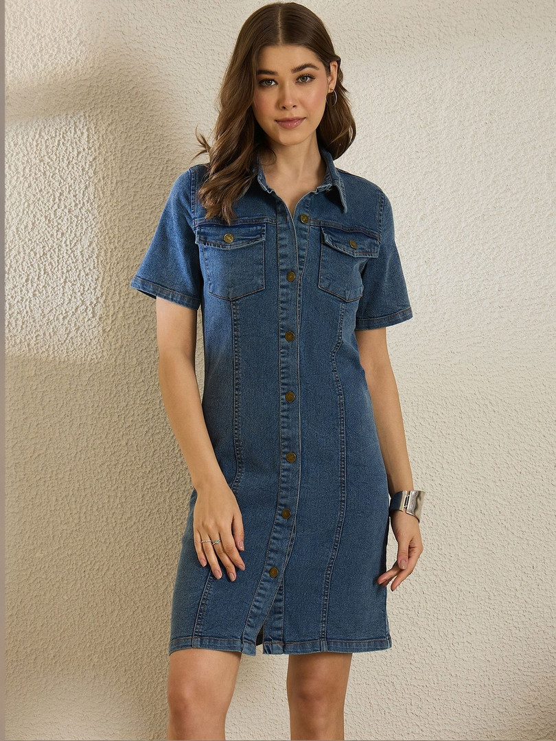 Orchid Blues Denim Shirt Dress