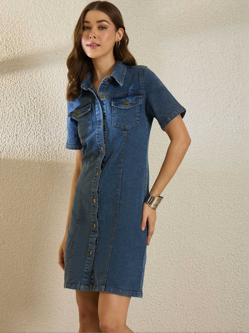 Orchid Blues Denim Shirt Dress