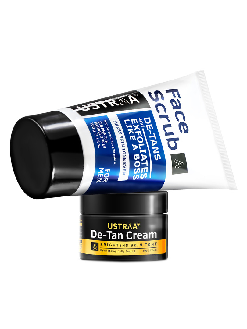 Ustraa De-Tan Kit - Men Face Cream 50g & Face Scrub 100g