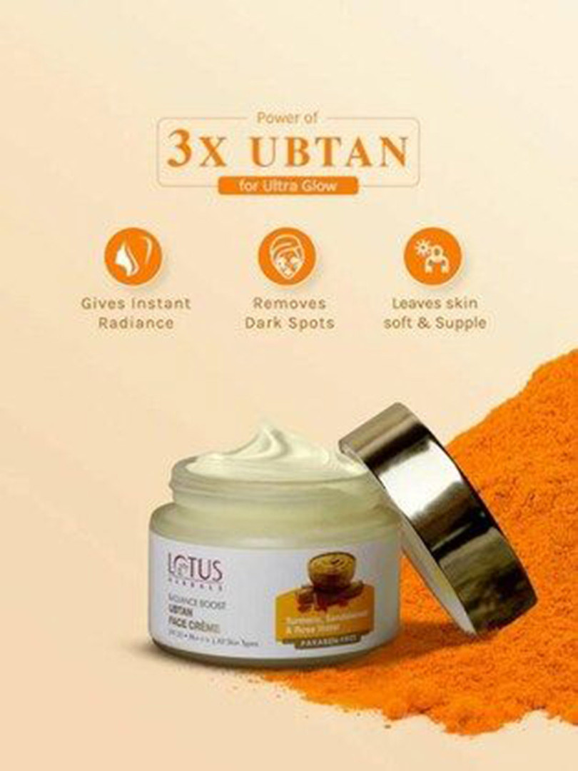 Lotus Herbals Set Of 2 Radiance Boost Ubtan Face Cream 50 g & Boost Ubtan Face Wash 50 g