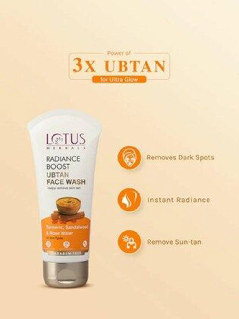 Lotus Herbals Set Of 2 Radiance Boost Ubtan Face Cream 50 g & Boost Ubtan Face Wash 50 g